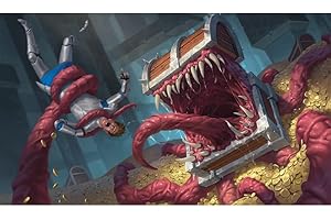 Fantasy North - Treasure Chest Mimic - TCG Trading Card Game Playmat and Mouse Pad - 24 x 14 inches - Perfect for Magic MTG Commander Pokemon Yugioh and Other Card Games