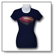Superman Man of Steel Women's Blue T-Shirt