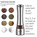 Homekitchenco Electric Salt and Pepper Grinders - Battery Operated, Stainless Steel with Ceramic Mill and Led Light (Pack of 1 Mill) - Easy Adjust Grinder Coarseness, Powerful Motor for Rock Salt