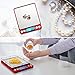 AMIR Digital Kitchen Scale, 500g/ 0.01g Mini Pocket Jewelry Scale, 100g Calibration Weight, Cooking Food Scale with Back-Lit LCD Display, 2 Trays, 6 Units, Auto Off, Tare, PCS, Stainless Steel, Red