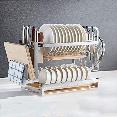 食器排水ラック 賜物 ディッシュラックドレンキッチン304ステンレス鋼肥厚ディッシュラックラックラック食器収納ラック 食器収納ラック D Color