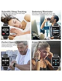 Reloj inteligente, reloj inteligente Bluetooth para fitness, reloj de pulsera con pantalla táctil IP67, resistente al agua, monitor de ritmo cardíaco, podómetro, reloj deportivo para hombres y mujeres