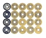 50pcs Fengshui Fortune Chinese Coins Lucky Swaps Feng Shui Coin Swaps for Geocache Geocaching Swaps Antique Metal