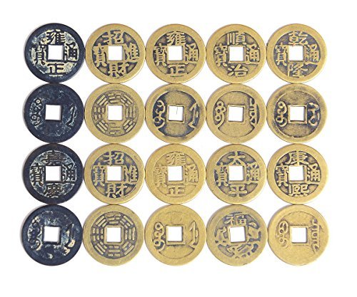 50pcs Fengshui Fortune Chinese Coins Lucky Swaps Feng Shui Coin Swaps for Geocache Geocaching Swaps Antique Metal