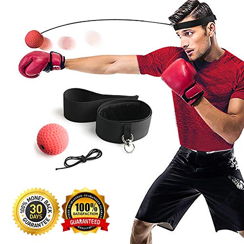 Gdaytao Boxing Ball Reflex Headband, 2 Training Speed Levels, Great Fight Trainer on String, Perfect Improving Speed Reactions, Agility, Punching Speed Hand Eye Coordination - Thumbnail 7