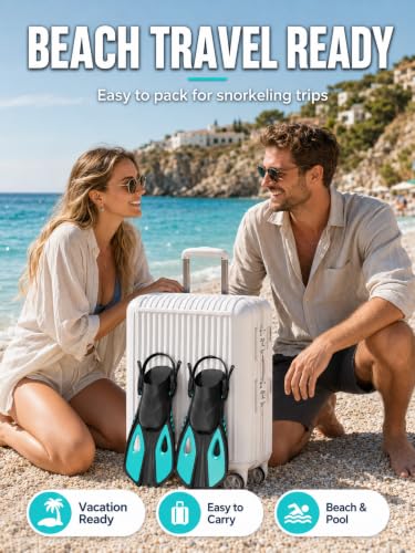 Pinne Snorkeling Pinne Nuoto Piscina per 32-36 | 37-41 | 42-47 | Leggere e Confortevoli | Design Morbido | Regolazione Tallone Aperto | Unisex | Per Uso Acquatico Piscina Mare