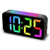 Topski Loud Alarm Clocks for Bedrooms Heavy Sleepers, Plug-in Digital Bedside Clock with Night Light, Large Display, Dual Alarm, Snooze, Dimmable for Kids Teens Boys Girls