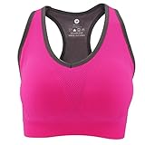 YAHA Women’s Sports Bra Racerback Yoga Workout Bra (L, Rose)