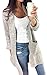 Betteraim Women's Long Sleeve Solid Color Knitted Sweater Cardigan Grey