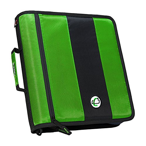 Case-it 2-Inch Ring Zipper Binder, Green, D-251-GRE-18