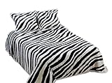 Chenille Bedspread Throw - Blanket Clearance Sale - Full Size - Black Zebra