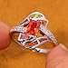 CiNily Created Orange Opal Orange Garnet Rhodium Plated Zircon Women Jewelry Gemstone Ring Size 7