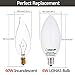 LOHAS 6watt LED Candle Light Bulb E12 Base, Warm White 2700k, 60W Equivalent LED Bulbs, 550lm, 180 Degree Beam, Not-dimmable, Pack of 3