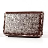 KINGFOM Flip Style Pu Leather Business Name Card Holder Case Wallet Credit Card Book with Magnetic Shut (Brown)