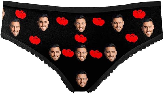Valentine gift askmen meundies Personalized Woman Briefs Two Red Hearts Underwear for Valentine's Day