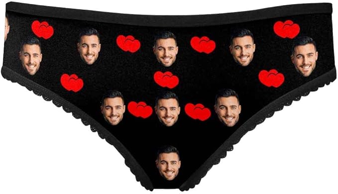 Lingerie for valentine's day Personalized Woman Briefs Two Red Hearts Underwear for Valentine's Day
