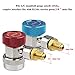 JDMON Adjustable AC R134A Quick Coupler Connector Adapters Fitting High Low 1/4 inch SAE HVAC Manifold Gauge Hose Set (R134A)