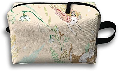 Unique Design Fabric Enchanted Fairies Peach By Nouveau Bohemian 1 Receive Bag Hand Cosmetic Bag Makeup Bag Sewing Kit Medicine Bag 600D Plain Oxford Cloth Length 25.5 Width 12.5 Height 16cm.