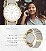Women's Watches by Ferenzi - Minimalist Gold and Grey PU Leather Watch - Make Every Second Count - FZ17202