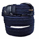Luxury Divas Navy Blue Braided Elastic Stretch Belt Size XX-Large