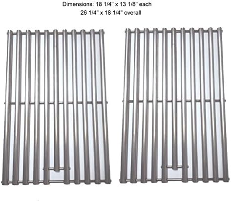 Set of 2 Stainless steel Cooking Grid Replacement for Select Gas Grill Models by Charbroil, Coleman, CG-65P-CI