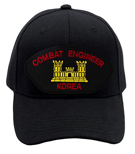 Patchtown Combat Engineer - Korea Hat/Ballcap (Black) Adjustable One Size Fits Most
