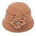 Lawliet Womens 1920s Winter Wool Cap Beret Beanie Cloche Bucket Hat A299 (Camel)