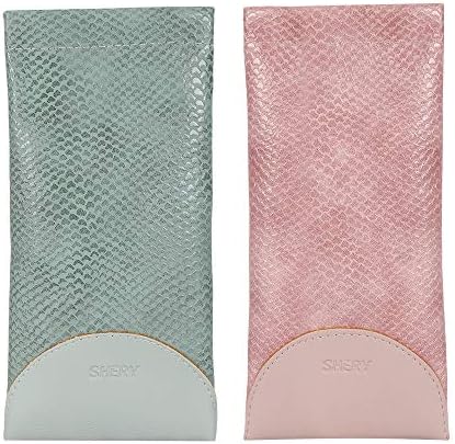 2PCS Portable Eyeglass Pouch Sunglass Goggles Case for Woman with Cleaning Cloth