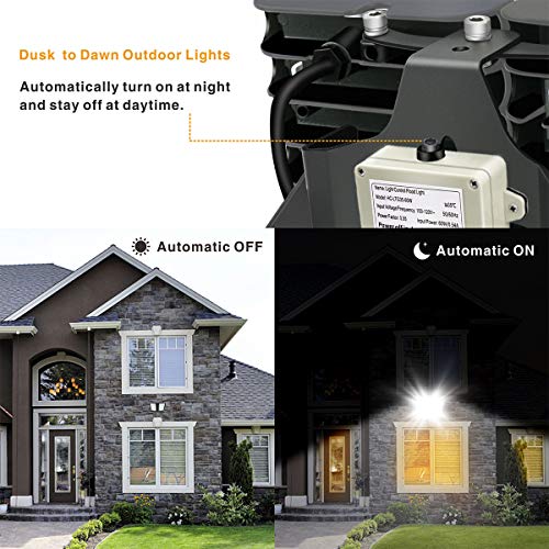 LED Flood Light, STASUN 60W 5400lm Dusk to Dawn Outdoor Security Lights, (Photocell Included), 6000K Daylight, OSRAM LED Chips, IP66 Waterproof, Great for Yard, Street, Parking Lot