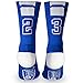 ChalkTalkSPORTS Custom Team Number Socks | Youth & Adult Athletic Performance Socks | Blue | Choose Your Number