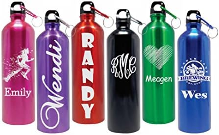 Personalized 25oz Stainless Steel Water Bottle Laser Engraved. 6 Colors FREE CLIP!
