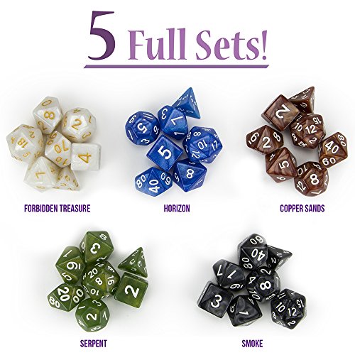 image for Cup of Plenty: 5 Sets of 7 Premium Pearlized Polyhedral Role Playing G
