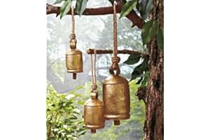 SKEMIX Set of 3 Hanging Harmony Bells Garden Rustic Relaxing Tranquil Wind Chimes
