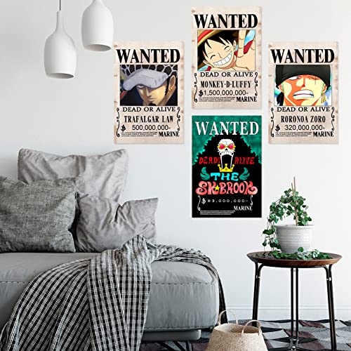 One Piece Wanted Posters New Edition 12 In x 8.3 In 25Pcs Straw Hat Pirates Crew Luffy 1.5 Billion Collection Birthday Gifts(New Version)