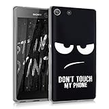 kwmobile Crystal Case Cover for Sony Xperia M5 TPU silicone IMD design protective case - soft mobile cover Design Don't touch my phone