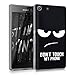 kwmobile Crystal Case Cover for Sony Xperia M5 TPU silicone IMD design protective case - soft mobile cover Design Don't touch my phone