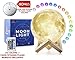 3D Moon Lamp (Large, 5.9in) with Stand and Hanging Kit! Moon Night Light with 16 LED Colors! Ambient Lighting, Dimmable Moon Ball - Cool Lamps and Lights for Kids, USB Rechargeable Moon Globe Decor
