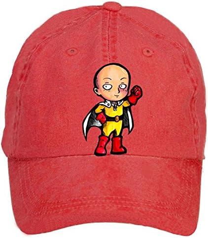Creetive idea Adult Unisex One Punch Chibi Adjustable Custom Baseball Cap Red