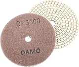 DAMO Diamond Polishing Pad 5 inch Dry Grit 3000 for Marble Granite Concrete Countertop Floor Polish