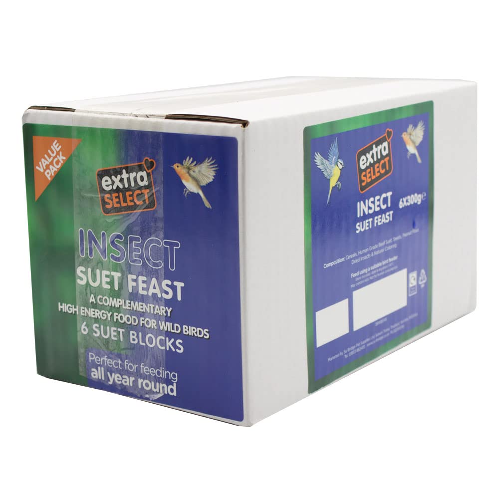Extra Select Wild Bird High Energy Insect Suet Blocks 6x300gm