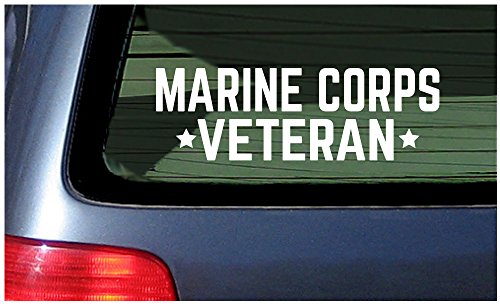 Marine Corps Veteran - White Vinyl Decal Sticker Window United States USMC USA