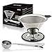 ONME Pour Over Coffee Maker Dirpper 18\8 (304) Stainless Steel Reusable Drip Coffee Filter with A Single Serve Cup Up to 4 Cups