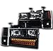 ZMAUTOPARTS C/K C Silverado Suburban Crystal Headlight+LED Bumper+Corner Black/Amber