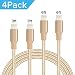 iPhone Cables - Quntis iPhone USB Cable 4Pack 3FT 3FT 6FT 6FT Nylon Braided Fast Charging Lightning to USB Cable for iPhone Xs Max XR 8 Plus 7 Plus 6S Plus SE 5S 5 iPad iPod Nano 7 and More - Gold