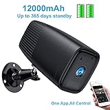Outdoor Wireless Battery Security Camera,FUVISION 1080P CCTV Security Camera System,Motion Detect,Night Vision,IP66 Waterrproof,12000mAh Battery,2-Way Audio IP Camera for Home and Office (Black)
