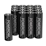 POWEROWL AA Rechargeable Batteries, 2800mAh High Capacity Batteries 1.2V NiMH Low Self Discharge, Pack of 16