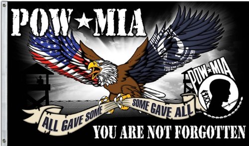 Pow-mia, you are not forgotten 3 x5  flag