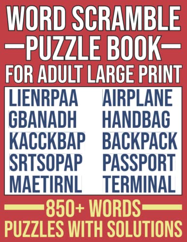 Mua Word Scramble Puzzle Books for Adults Large Print: Over 850 Fun And ...