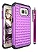 S7 Edge Case, Galaxy S7 Edge Case, Style4U Studded Rhinestone Crystal Bling Hybrid Armor Case Cover for Samsung Galaxy S7 Edge with 1 Style4U Stylus [Purple/Black]