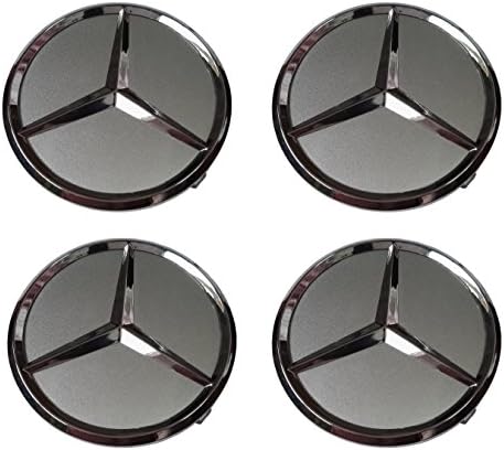 Mercedes-Benz Wheel Center Hub Cap Cover Emblem Badge Sets of 4，Silver